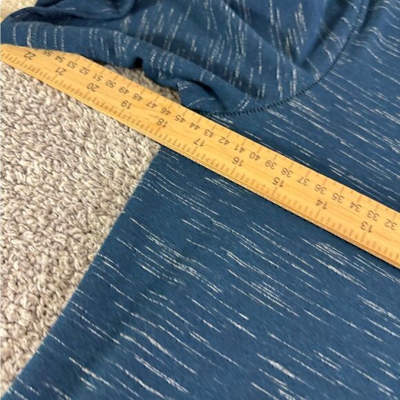 Lilla P Dress Womens Size Medium Maxi front slit Navy Blue space Dye Minimalist - Picture 8 of 12